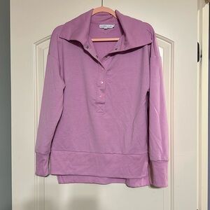 Half button tunic workout top